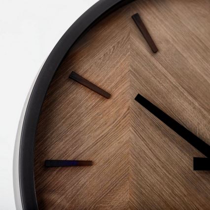 Väggklocka Ø 30 cm 1xAA svart/brun