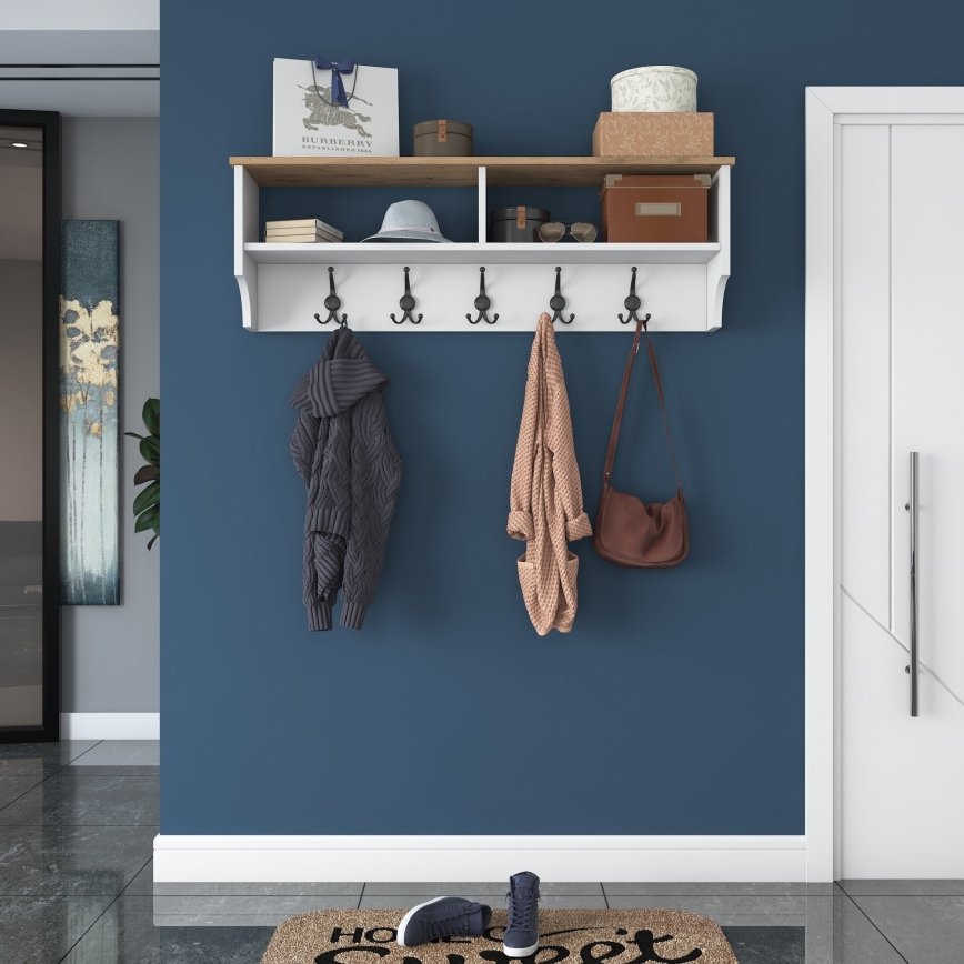 Väggmonterad klädhängare RANI 120x37,2 cm vit/beige