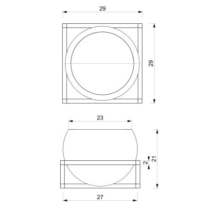 Väggkruka 27x29 cm svart/guld