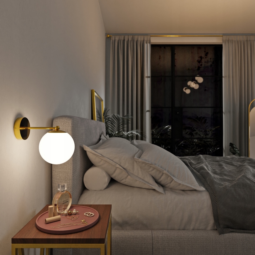 Vägglampa 1xE27/40W/230V guld/vit