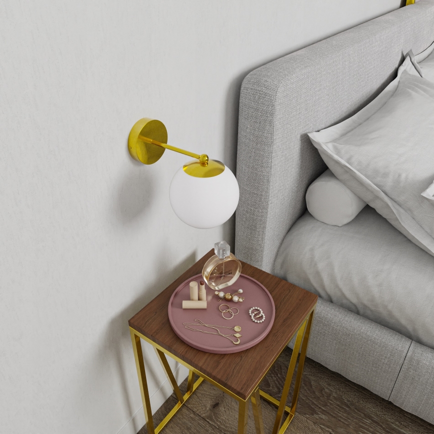 Vägglampa 1xE27/40W/230V guld/vit