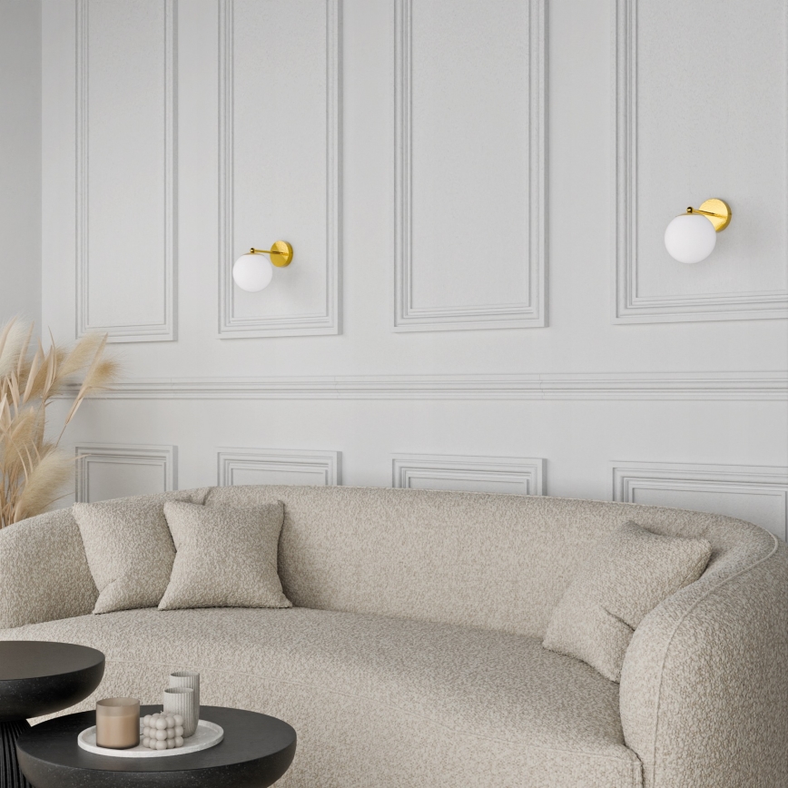 Vägglampa 1xE27/40W/230V guld/vit