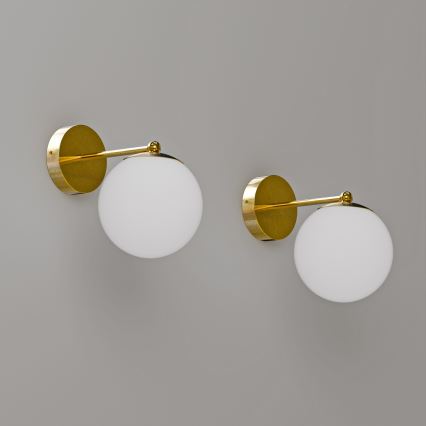 Vägglampa 1xE27/40W/230V guld/vit