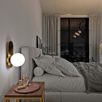 Vägglampa 1xE27/40W/230V guld/vit
