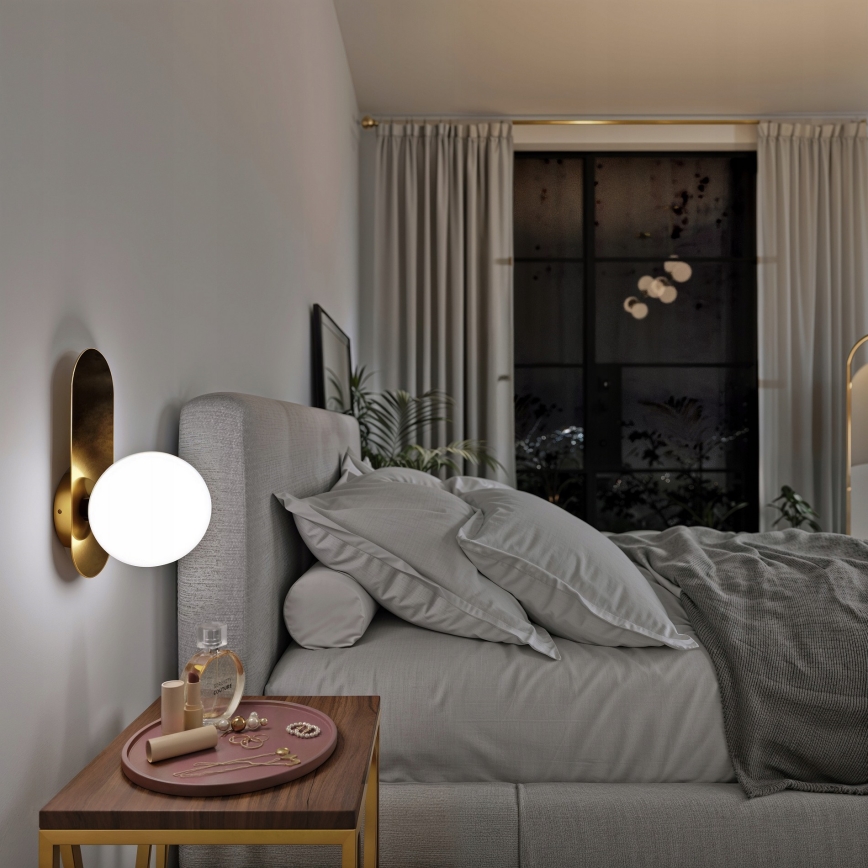 Vägglampa 1xE27/40W/230V guld/vit