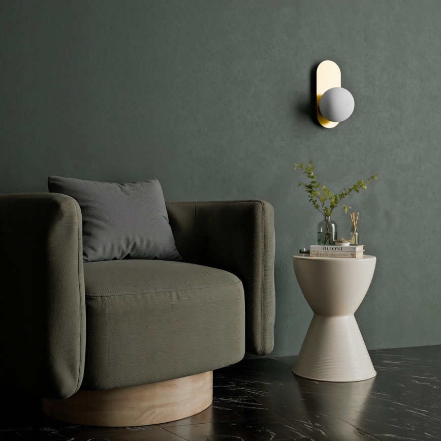 Vägglampa 1xE27/40W/230V guld/vit