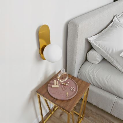 Vägglampa 1xE27/40W/230V guld/vit