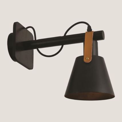 Vägglampa 1xE27/40W/230V svart