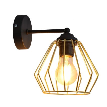 Vägglampa AGAT 1xE27/15W/230V guld/svart