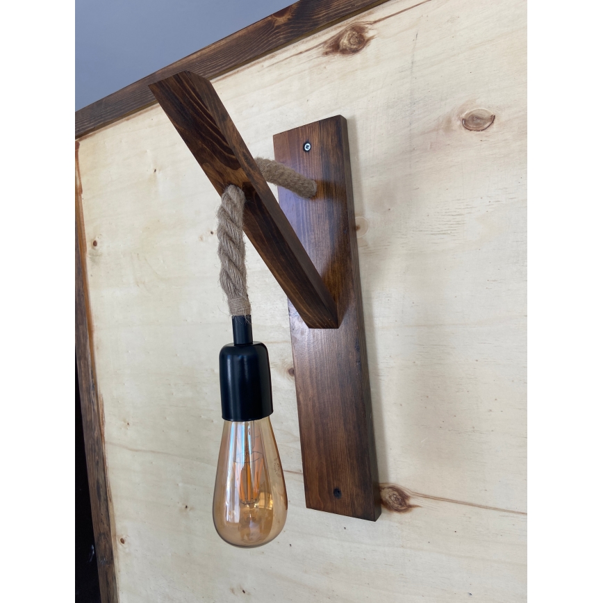 Vägglampa AHSAP 1xE27/40W/230V furu/valnöt