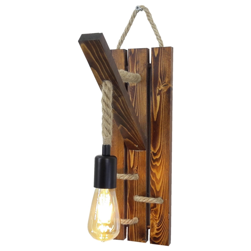 Vägglampa AHSAP 1xE27/40W/230V furu valnöt