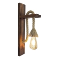 Vägglampa AHSAP 1xE27/40W/230V i furu/valnöt