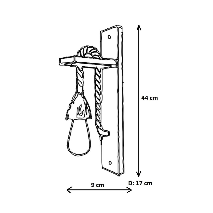 Vägglampa AHSAP 1xE27/40W/230V i furu/valnöt