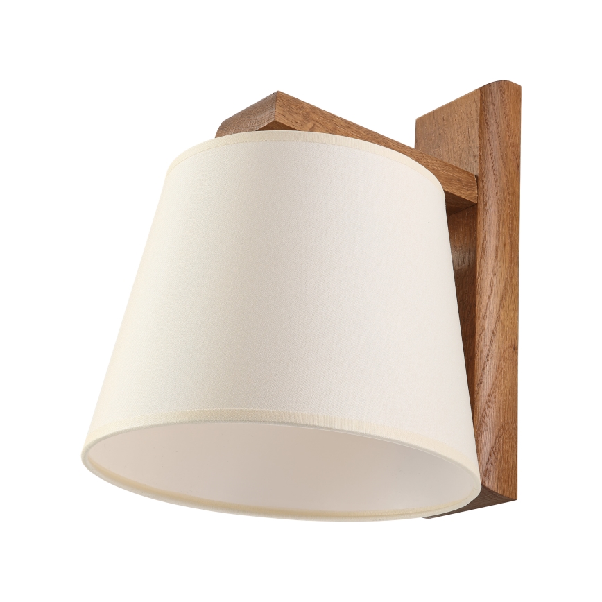 Vägglampa AIDA 1xE27/15W/230V ek/krämfärgad