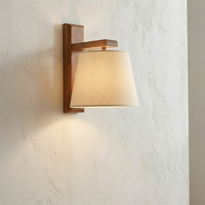 Vägglampa AIDA 1xE27/15W/230V ek/krämfärgad