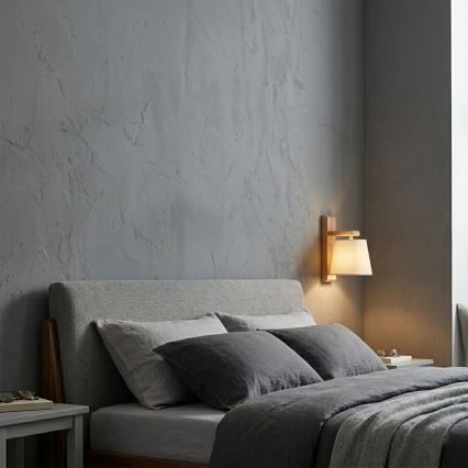 Vägglampa AIDA 1xE27/15W/230V ek/krämfärgad