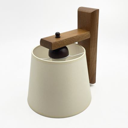 Vägglampa AIDA 1xE27/15W/230V ek/krämfärgad