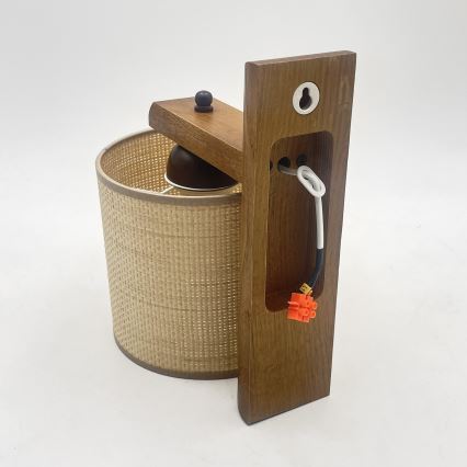Vägglampa AIDA 1xE27/15W/230V ek/raffia