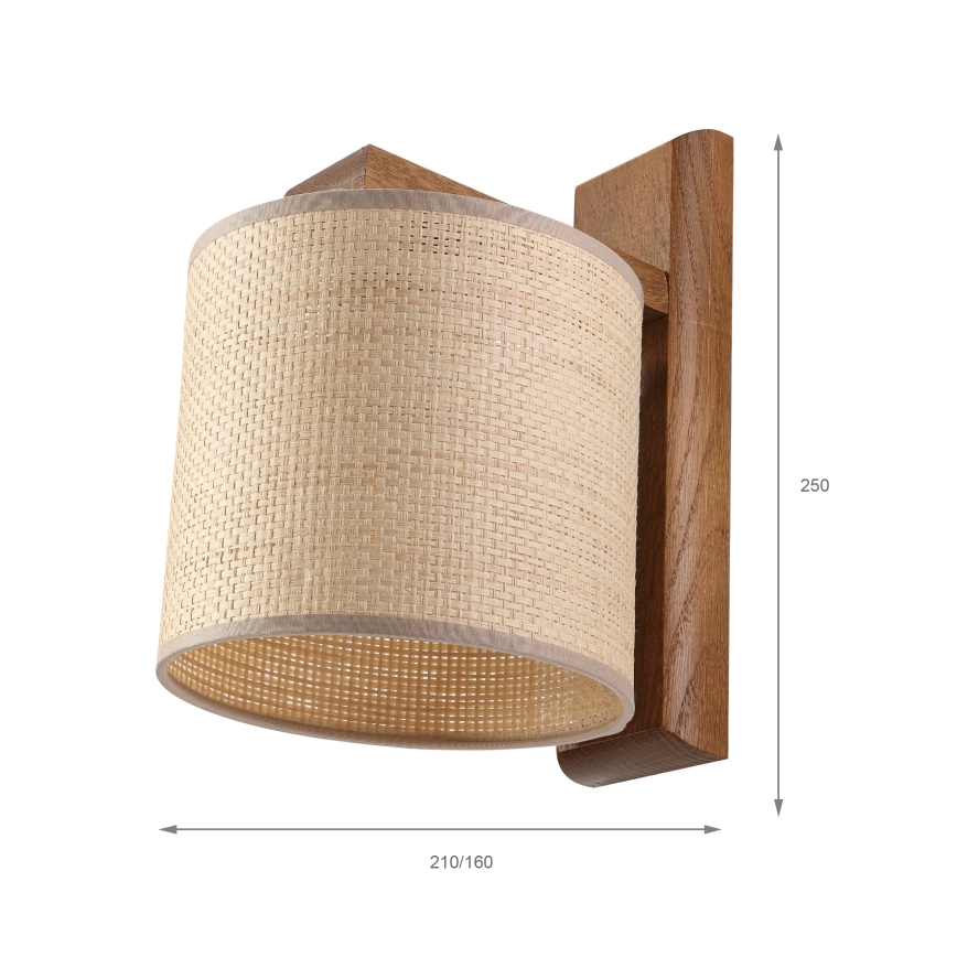 Vägglampa AIDA 1xE27/15W/230V ek/raffia