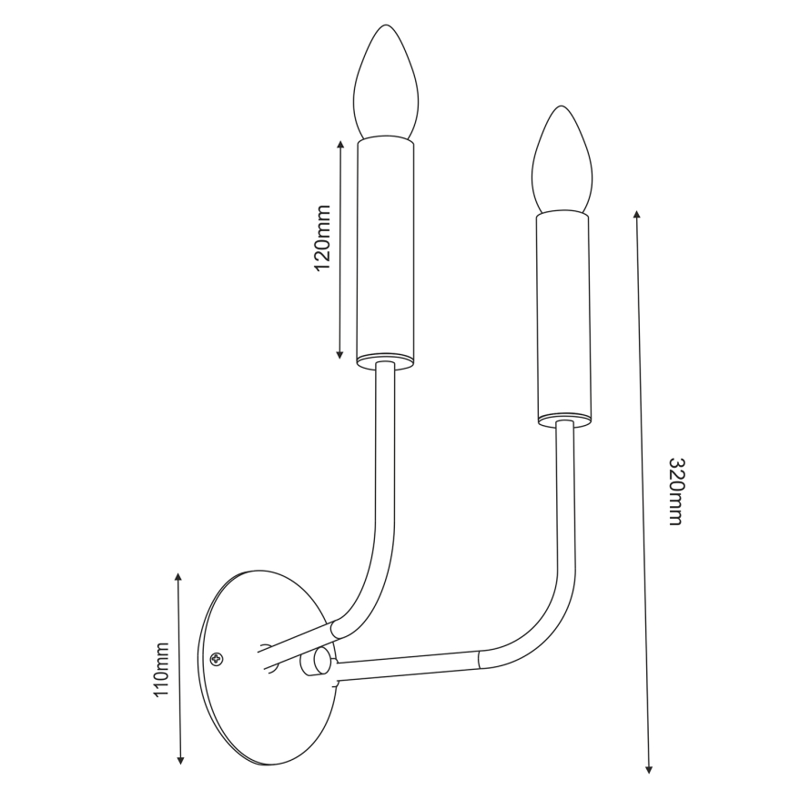 Vägglampa AKASYA 2xE14/15W/230V svart/guld