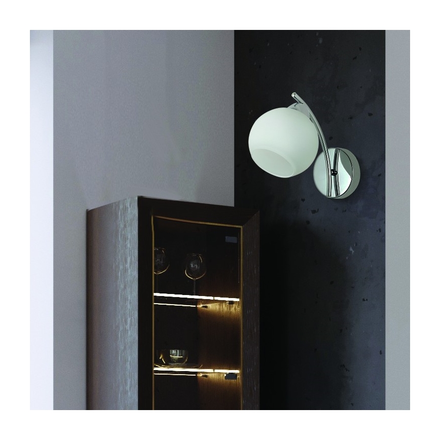 Vägglampa AMOS 1xE27/40W/230V skinande krom