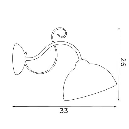 Vägglampa ANTICA 1xE27/60W/230V