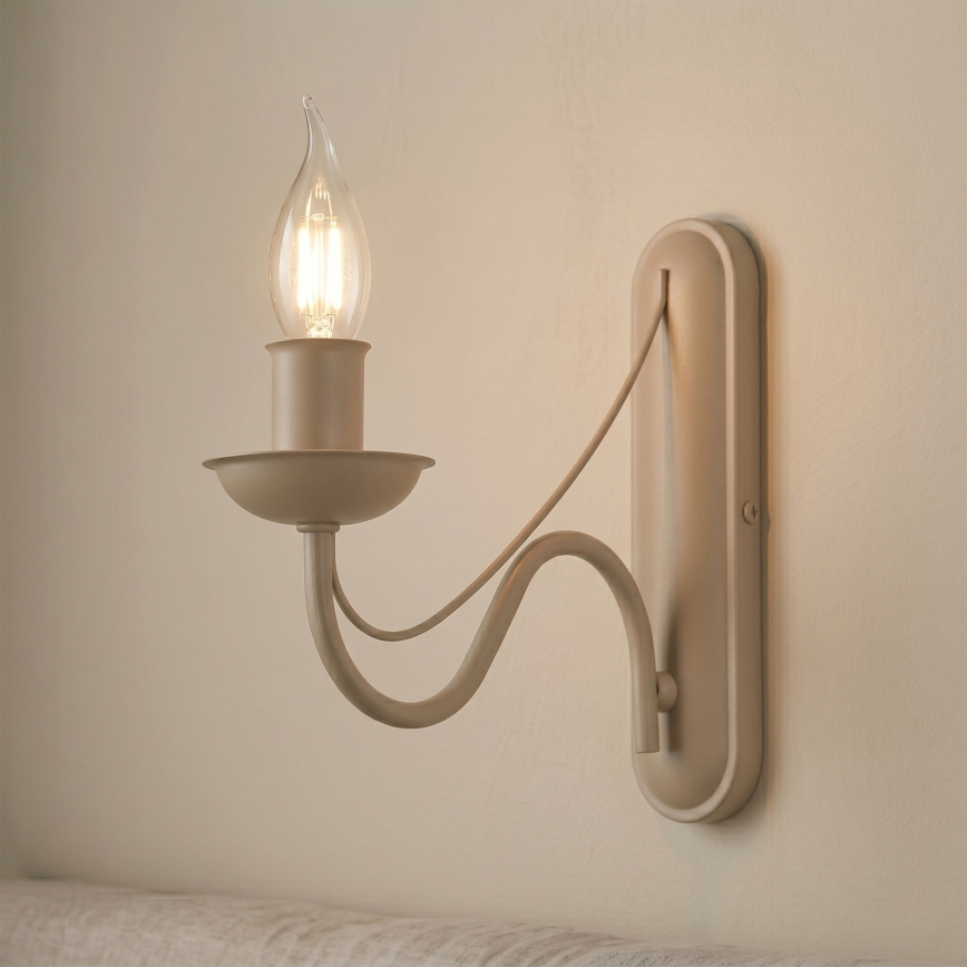 Vägglampa ANTON 1xE14/60W/230V beige