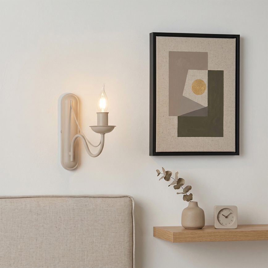 Vägglampa ANTON 1xE14/60W/230V beige