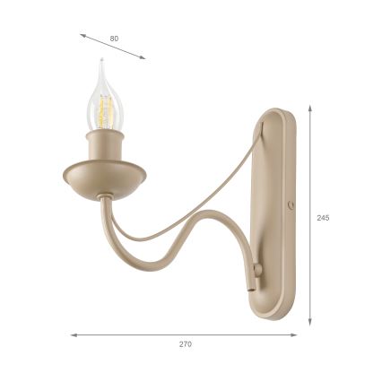 Vägglampa ANTON 1xE14/60W/230V beige