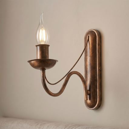Vägglampa ANTON 1xE14/60W/230V i brons