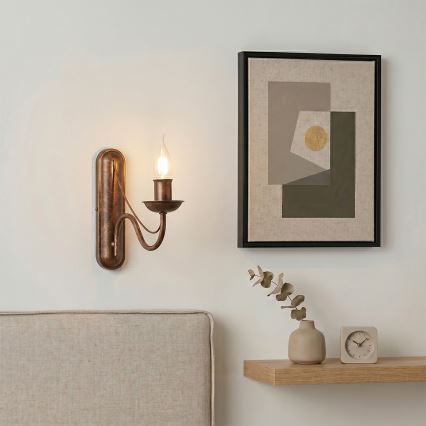 Vägglampa ANTON 1xE14/60W/230V i brons