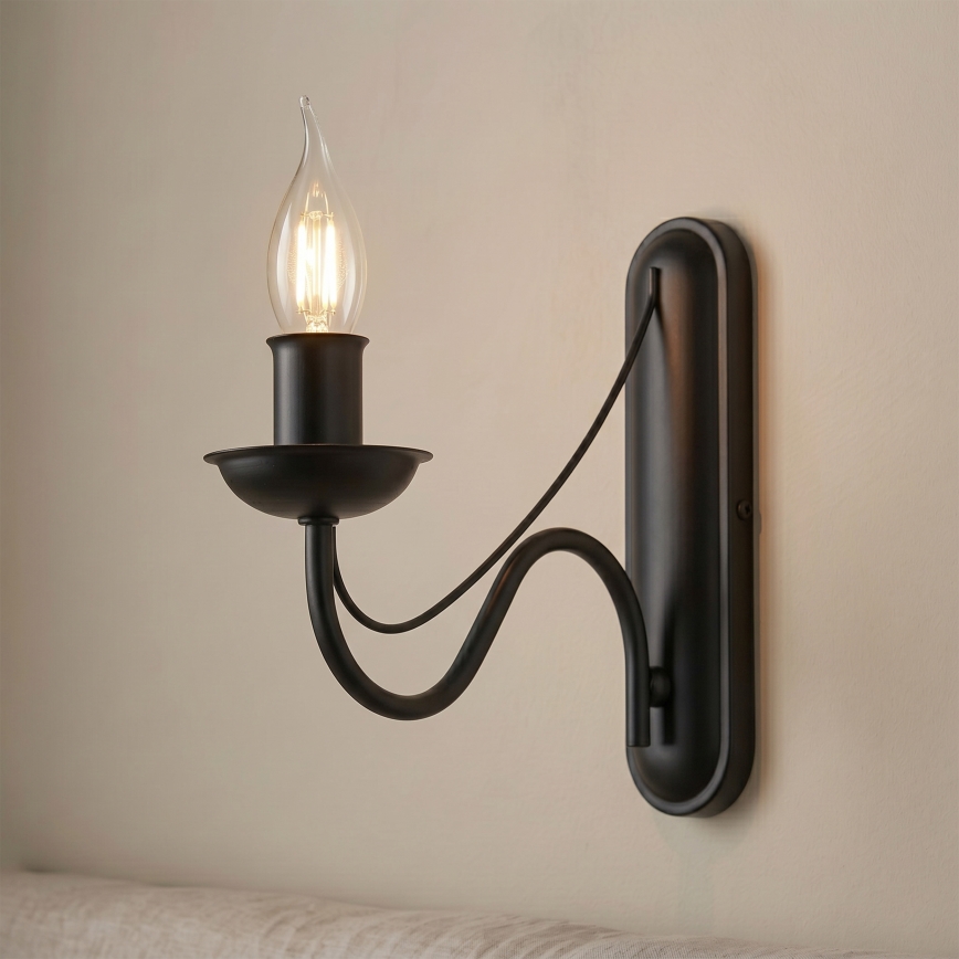 Vägglampa ANTON 1xE14/60W/230V svart
