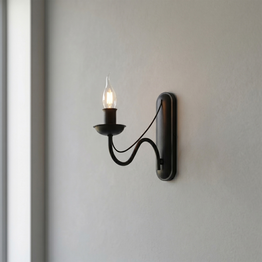 Vägglampa ANTON 1xE14/60W/230V svart