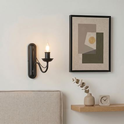 Vägglampa ANTON 1xE14/60W/230V svart