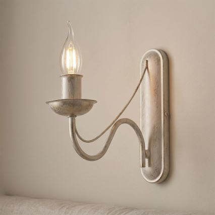 Vägglampa ANTON 1xE14/60W/230V, vit patina