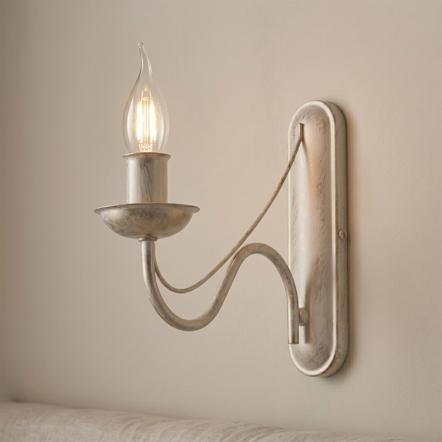 Vägglampa ANTON 1xE14/60W/230V, vit patina