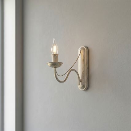 Vägglampa ANTON 1xE14/60W/230V, vit patina