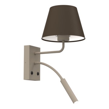 Vägglampa ARDEN 1xE27/15W/230V + 1xG9/8W beige/brun