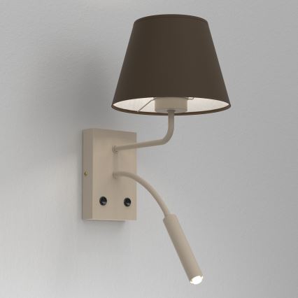 Vägglampa ARDEN 1xE27/15W/230V + 1xG9/8W beige/brun