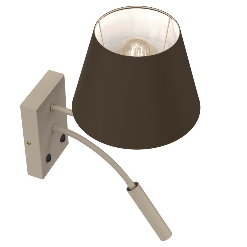 Vägglampa ARDEN 1xE27/15W/230V + 1xG9/8W beige/brun