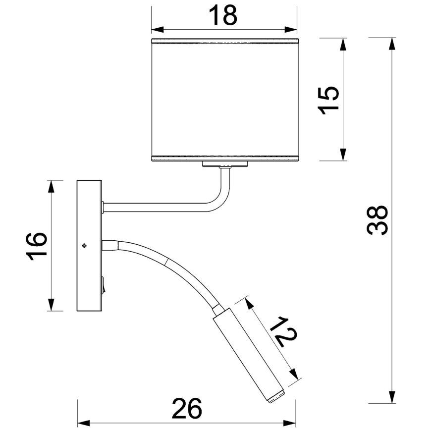 Vägglampa ARDEN 1xE27/15W/230V + 1xG9/8W beige/brun
