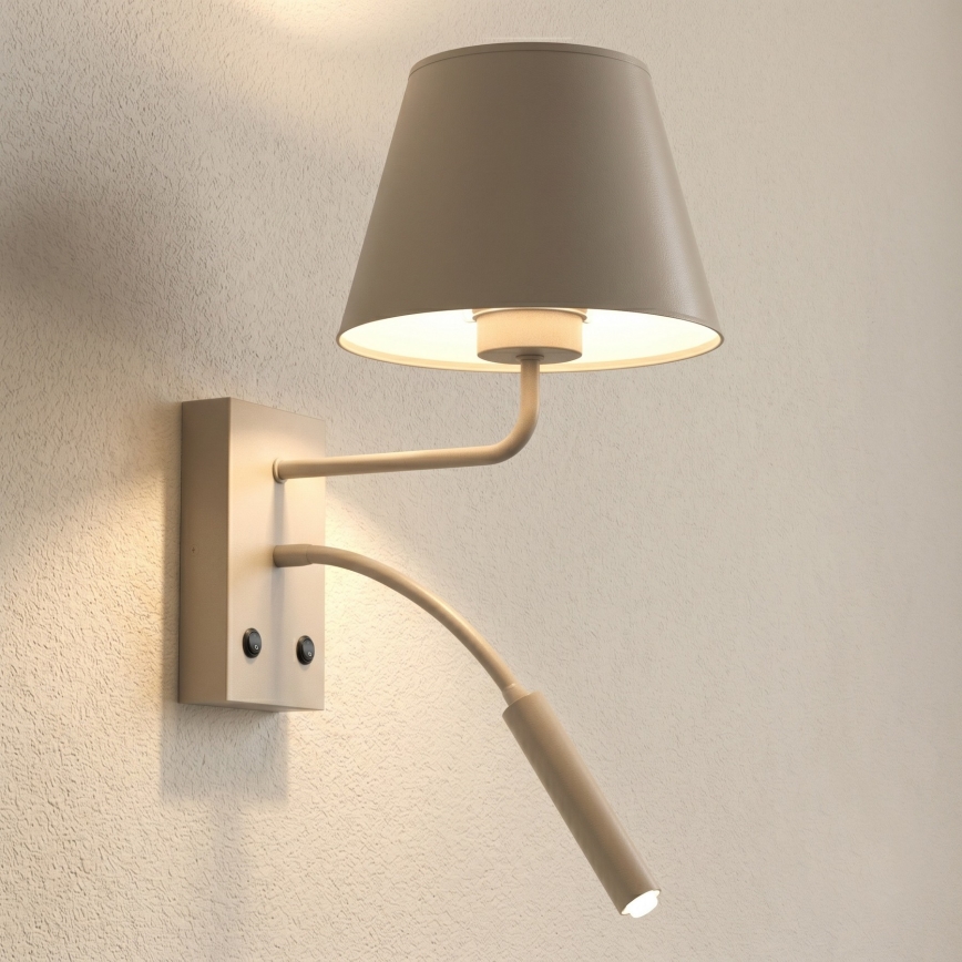 Vägglampa ARDEN 1xE27/15W/230V + 1xG9/8W beige