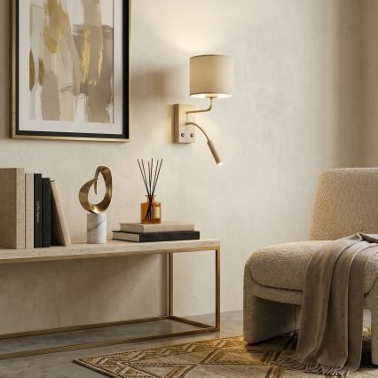 Vägglampa ARDEN 1xE27/15W/230V + 1xG9/8W beige