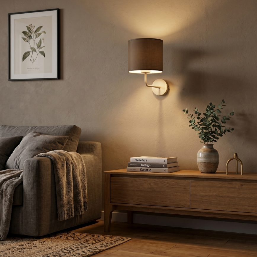 Vägglampa ARDEN 1xE27/15W/230V beige/brun