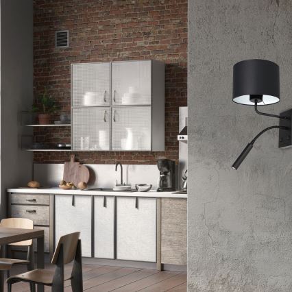 Vägglampa ARDEN 1xE27/60W+1xG9/8W/230V svart/vit