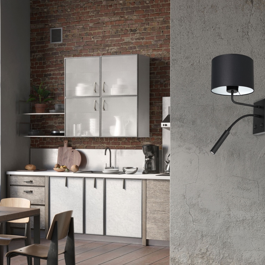 Vägglampa ARDEN 1xE27/60W+1xG9/8W/230V svart/vit