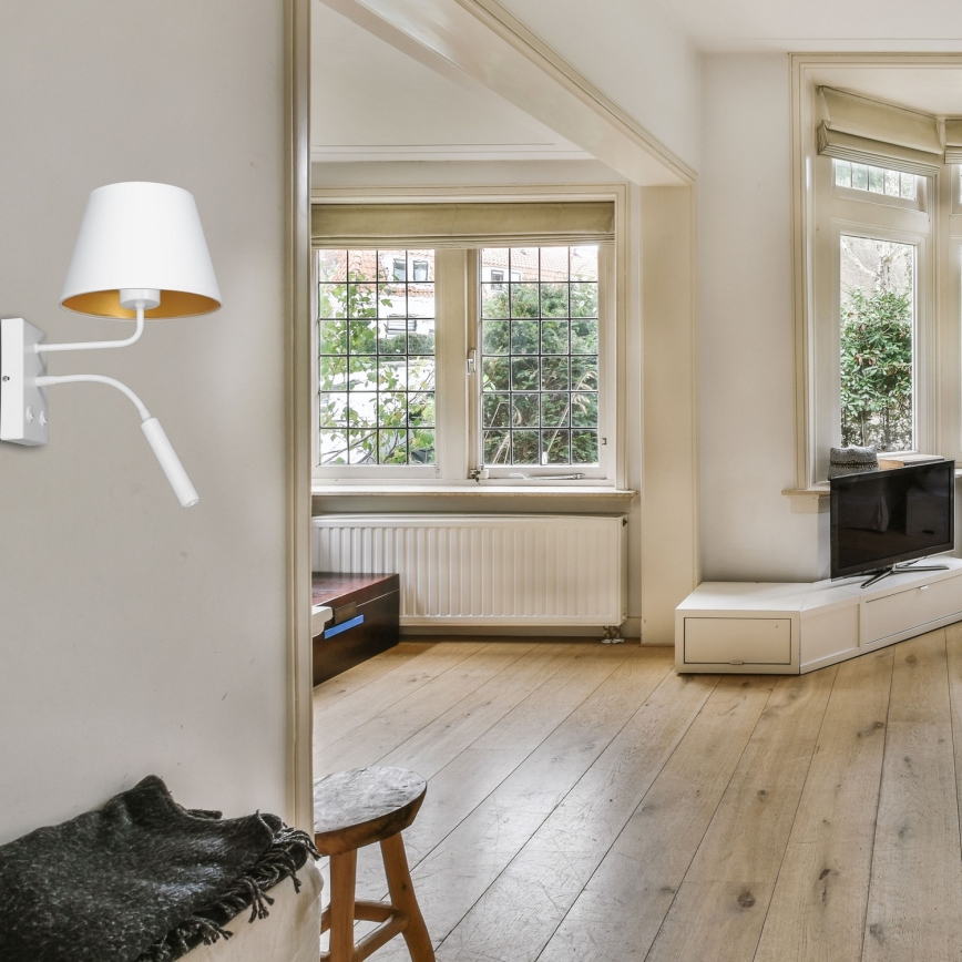 Vägglampa ARDEN 1xE27/60W+1xG9/8W/230V vit/guld