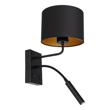 Vägglampa ARDEN 1xE27/60W/230V + 1xG9/8W svart/guld