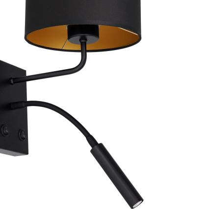 Vägglampa ARDEN 1xE27/60W/230V + 1xG9/8W svart/guld