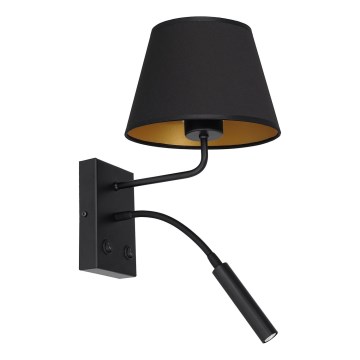 Vägglampa ARDEN 1xE27/60W/230V + 1xG9/8W svart/guld